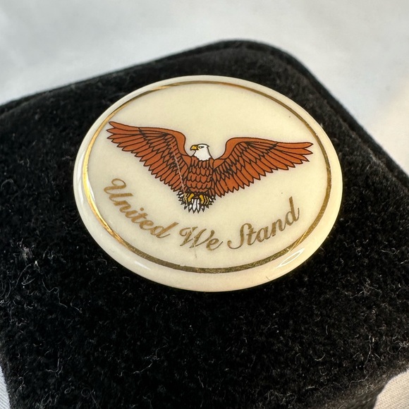 Lenox United We Stand Patriotic porcelain pin - Picture 1 of 6